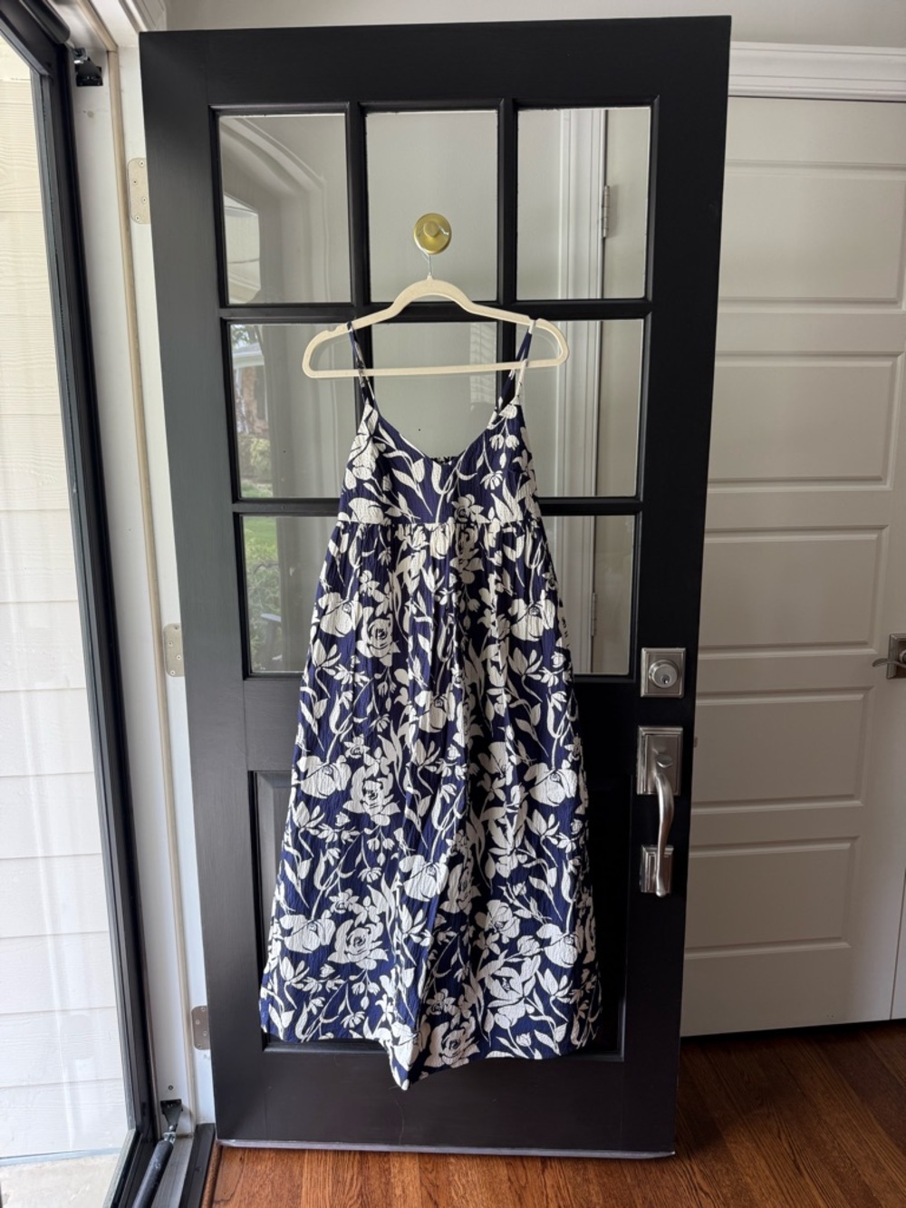 Target Navy Blue and White Floral Maxi Dress